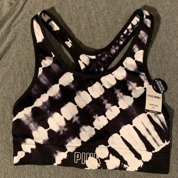 PINK Victoria's Secret Other - Pink Victoria’s Secret Black Tie Dye Sports Bra